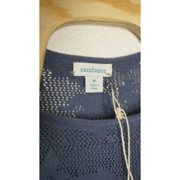 Sundance Sz Medium Blue Boho Knit Mini Lightweight Coverup Dress‎ - Picture 6 of 8